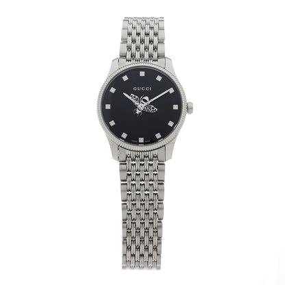 Gucci Stainless Steel 29mm G-Timeless Bee Quartz Watch Black 1 of 5