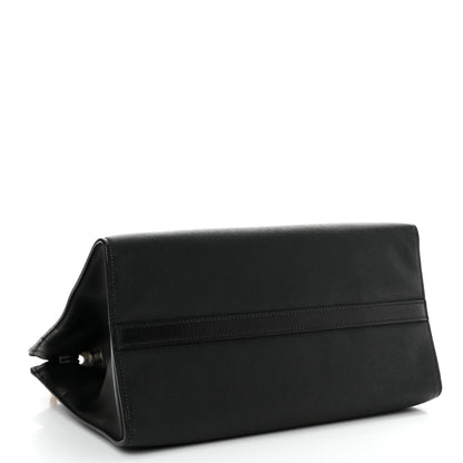 Prada Saffiano Greche Greca Paradigme Bag Black Pink 4 of 10