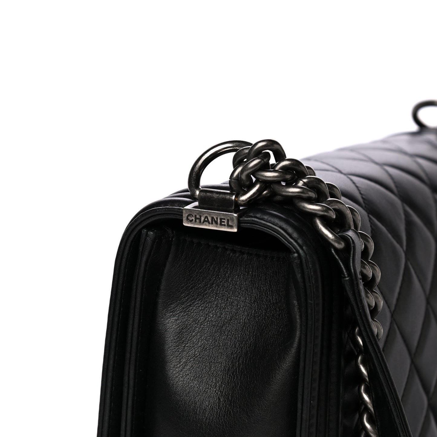 Calfskin Quilted New Medium Boy Flap Black