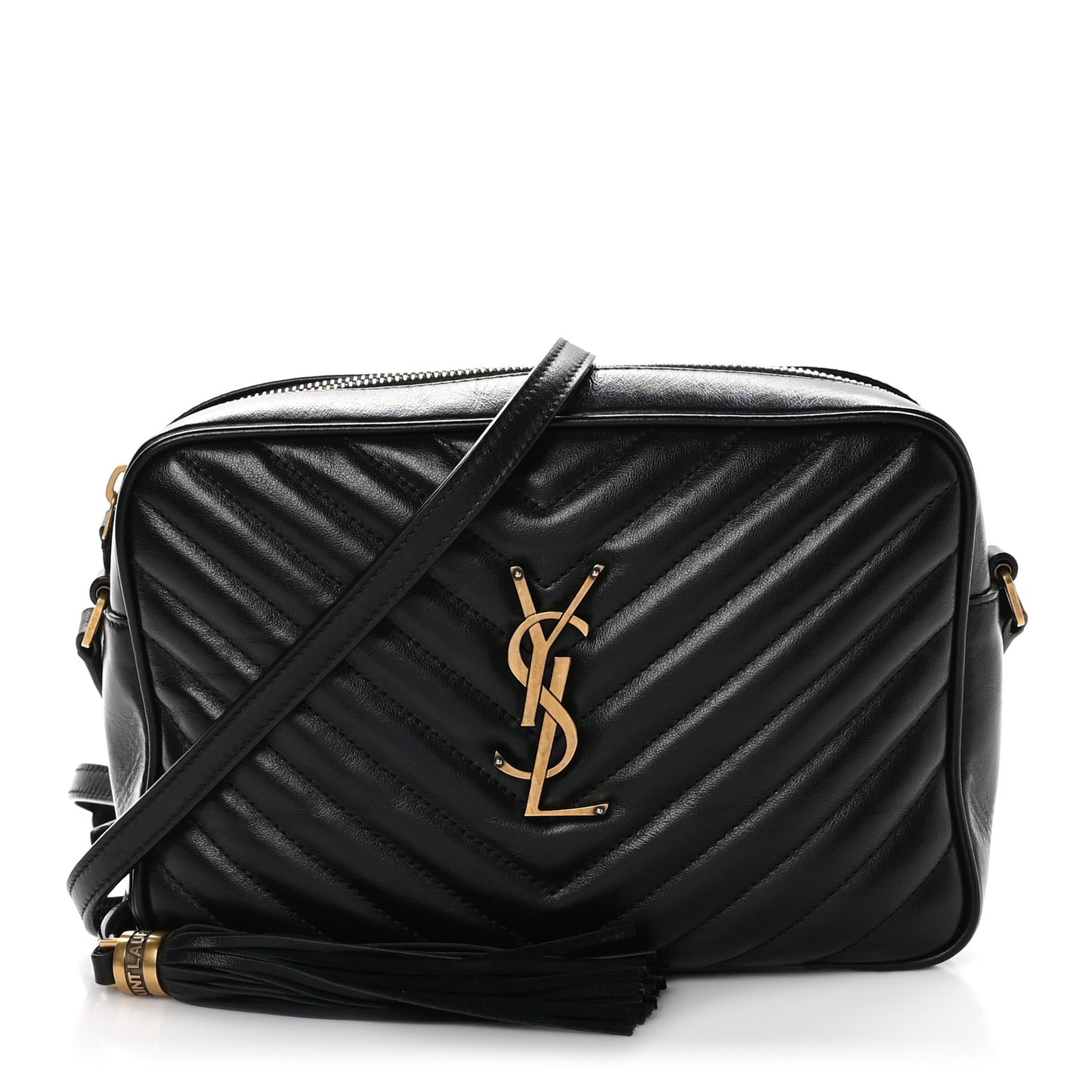 Calfskin Matelasse Monogram Lou Camera Bag Black