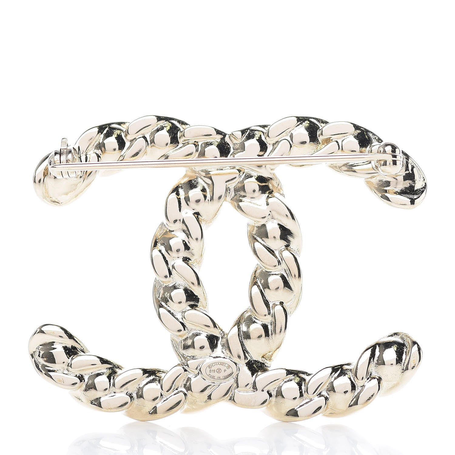 Chanel Crystal Pearls Coronation CC Brooch Gold 3 of 5