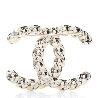 Chanel Crystal Pearls Coronation CC Brooch Gold 3 of 5