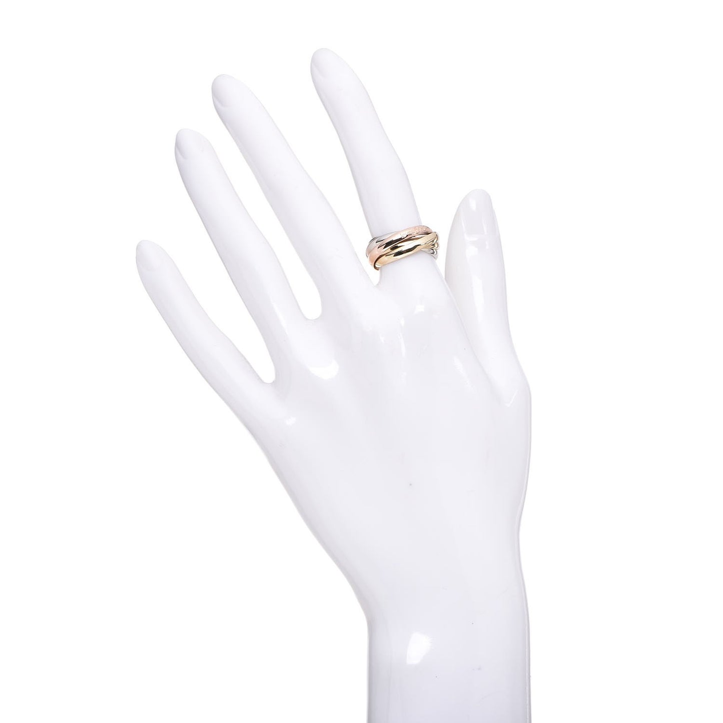 18K Pink Yellow White Gold Five Band Les Must De Trinity Ring 50 5.25