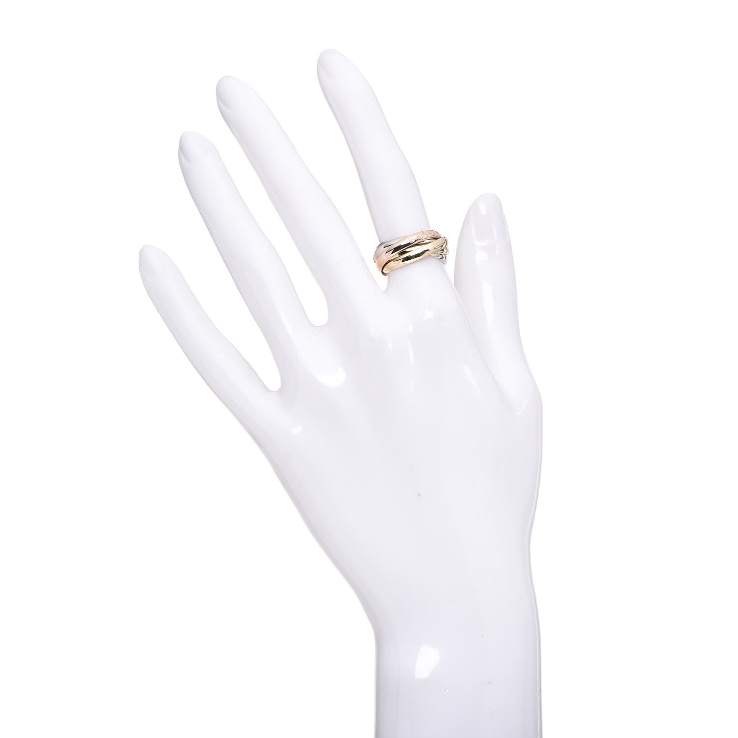 Cartier 18K Pink Yellow White Gold Five Band Les Must De Trinity Ring 50 5.25 2 of 5