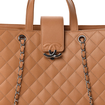 Chanel Caviar Quilted Large CC Box Shopping Tote Camel 10 of 10
