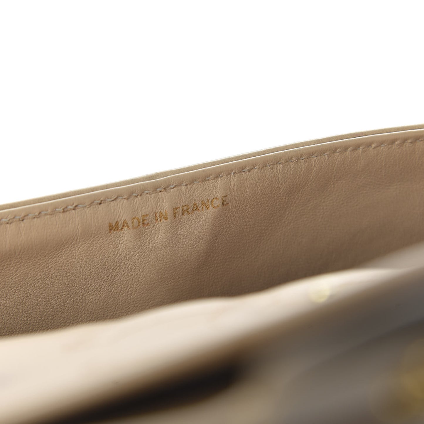 Lambskin Quilted Medium Double Flap Beige