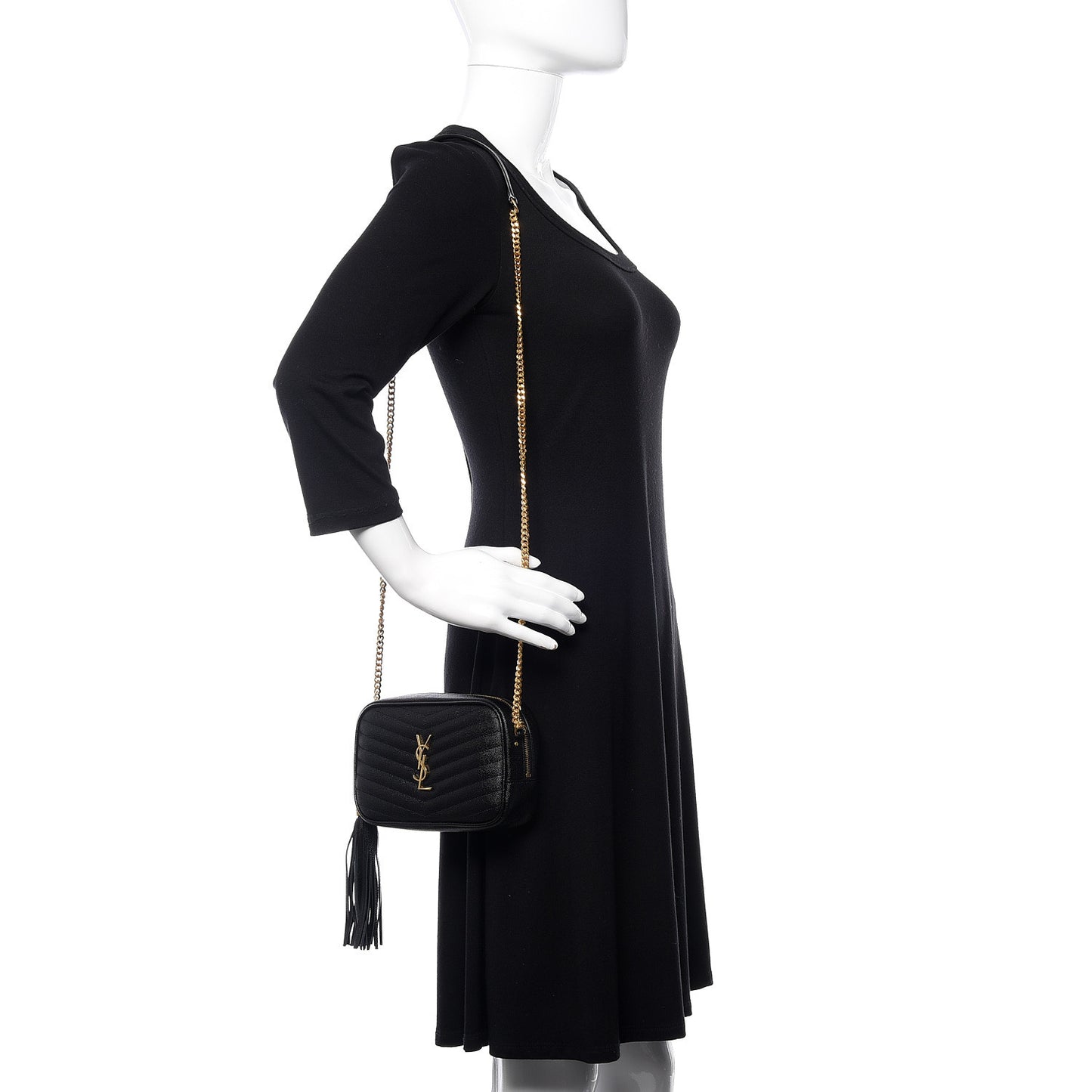 Grain De Poudre Matelasse Monogram Mini Lou Camera Bag Black