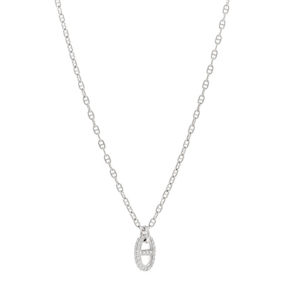 Hermes 18K White Gold Diamond New Farandole Pendant Necklace 1 of 5