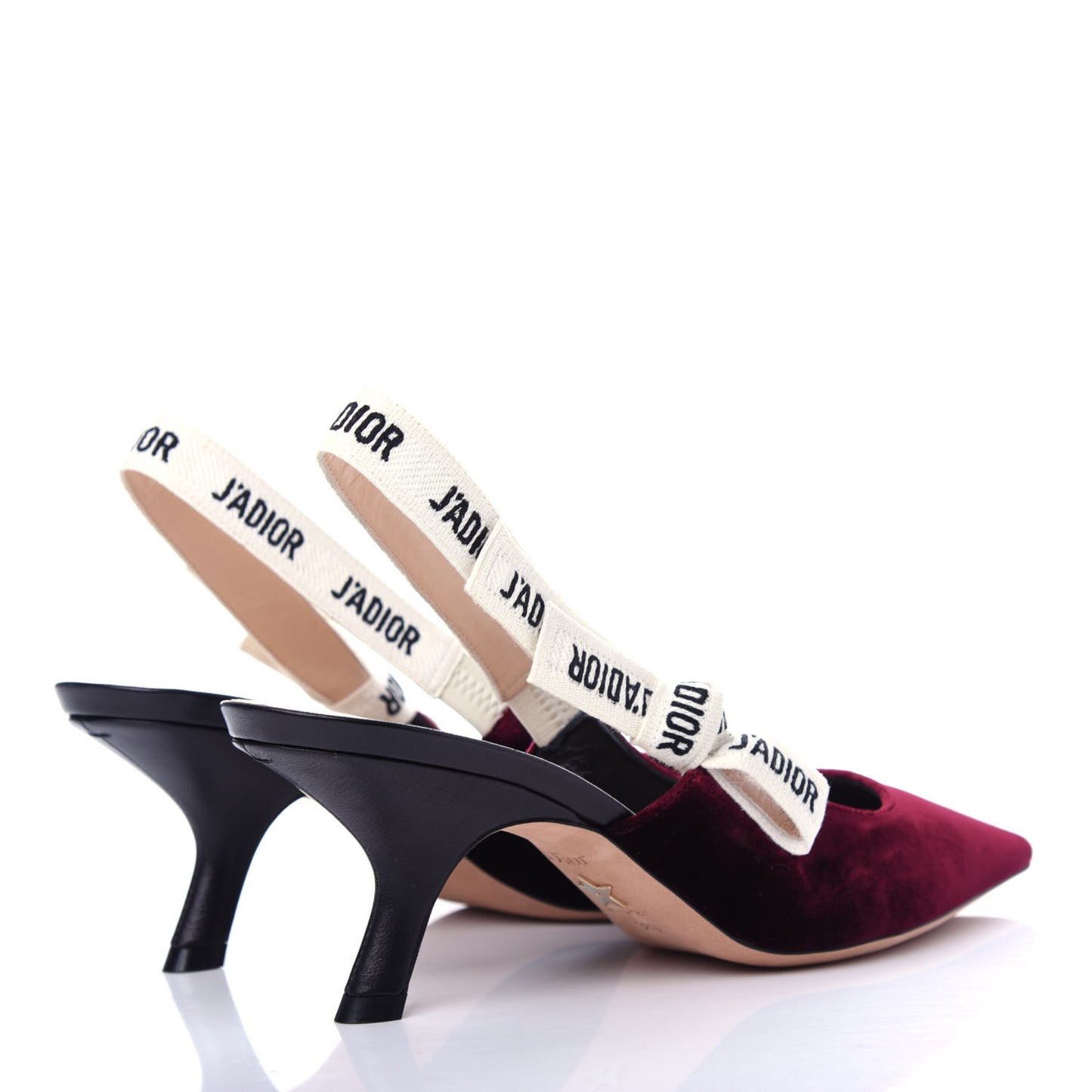 Velvet Ribbon J'Adior Slingback 65mm Pumps 38.5 Deep Amaranth