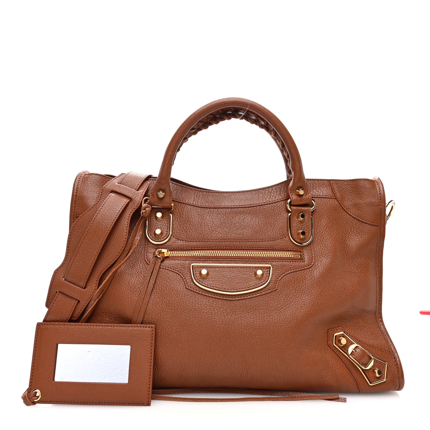 Balenciaga Chevre Gold Metallic Edge Hardware City Marron Terracotta 3 of 11