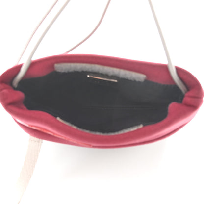 Prada Neoprene Mesh Pouch Burgundy Silver 7 of 9