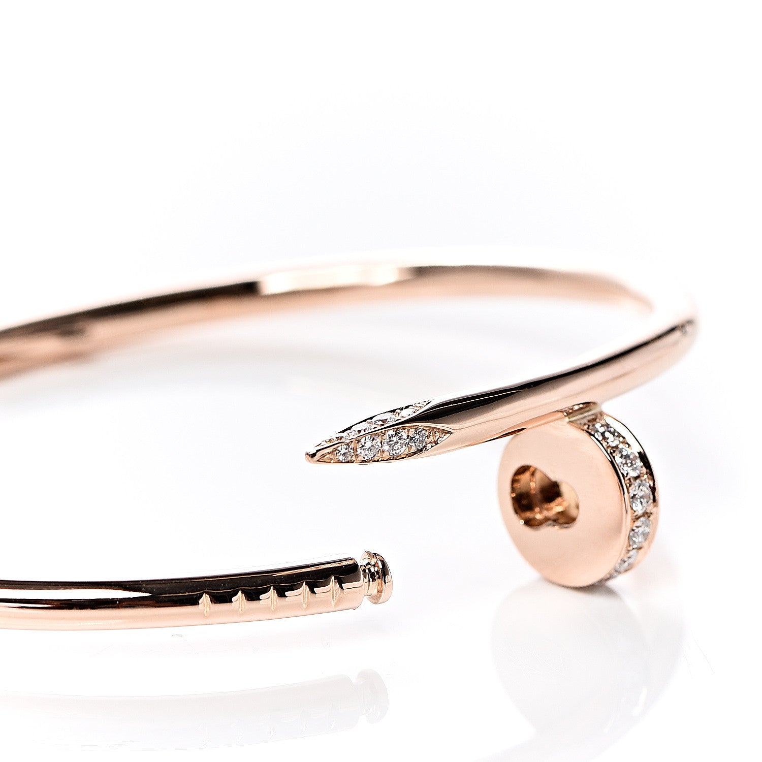 Cartier 18K Pink Gold Diamond Juste Un Clou Bracelet 16 5 of 6