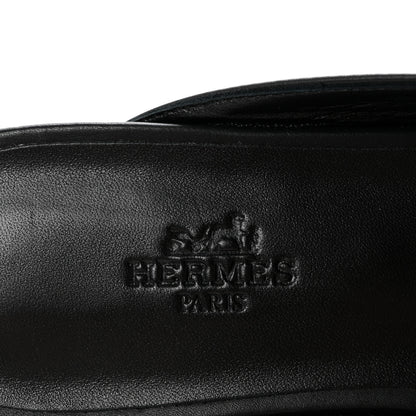 Hermes Calfskin Fringe Oz Mules 38.5 Black 8 of 10