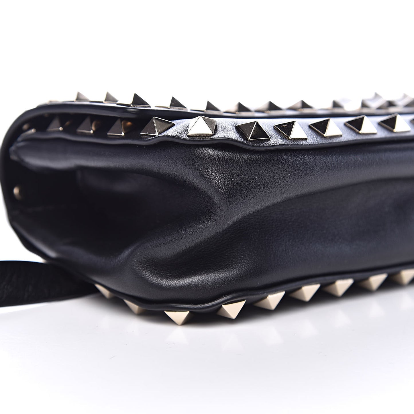 Calfskin Rockstud Belt Bag Black