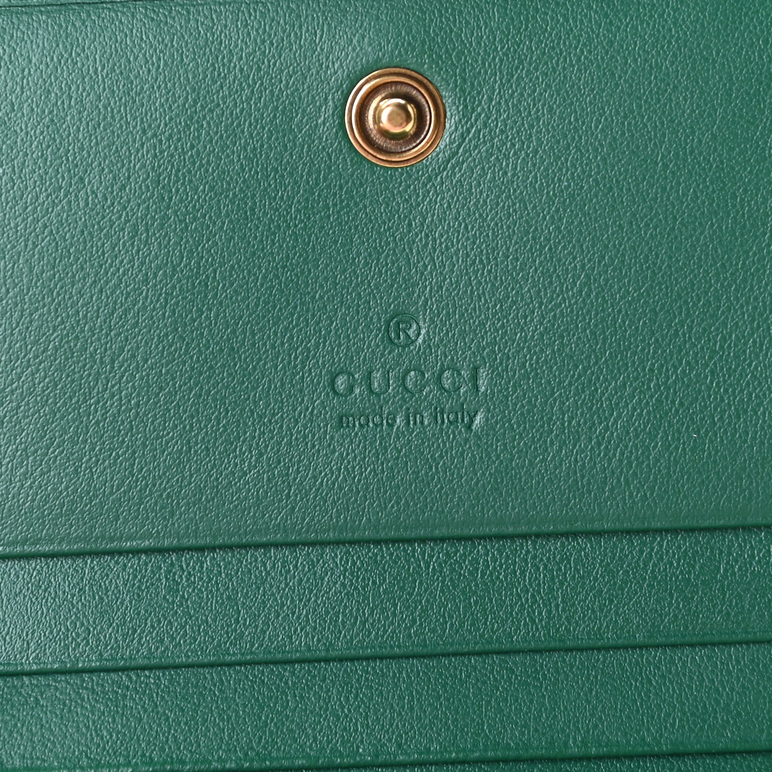 Gucci Calfskin Matelasse GG Marmont Card Case Wallet Emerald 7 of 9