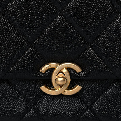 Chanel Shiny Caviar Quilted Small Chain Melody Flap Black 8 of 13