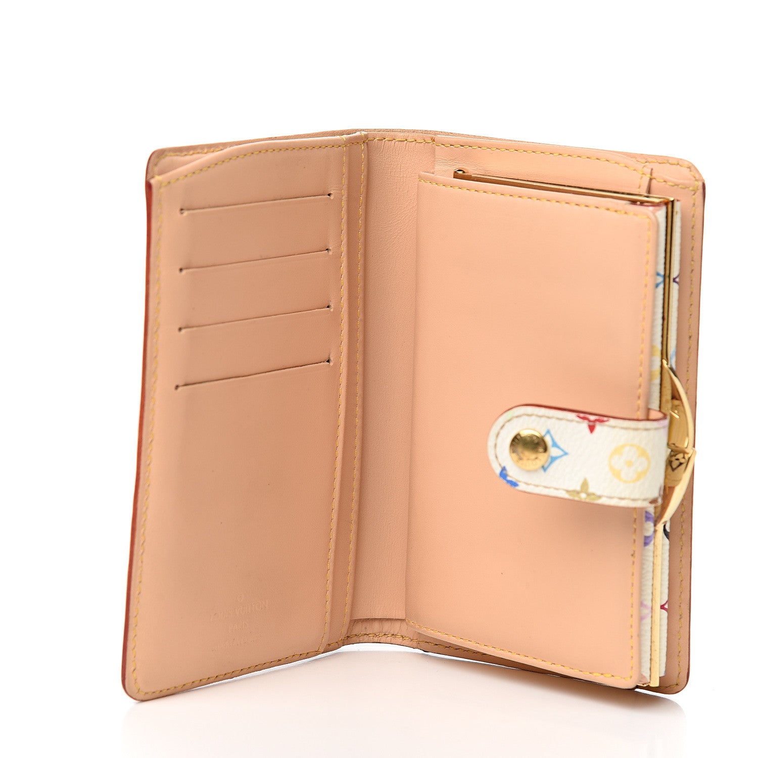 Louis Vuitton Monogram Multicolor French Purse Wallet White 4 of 7