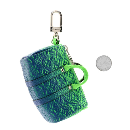 Louis Vuitton Taurillon Illusion Mini Keepall Earphones Pouch Bleu Vert 2 of 6