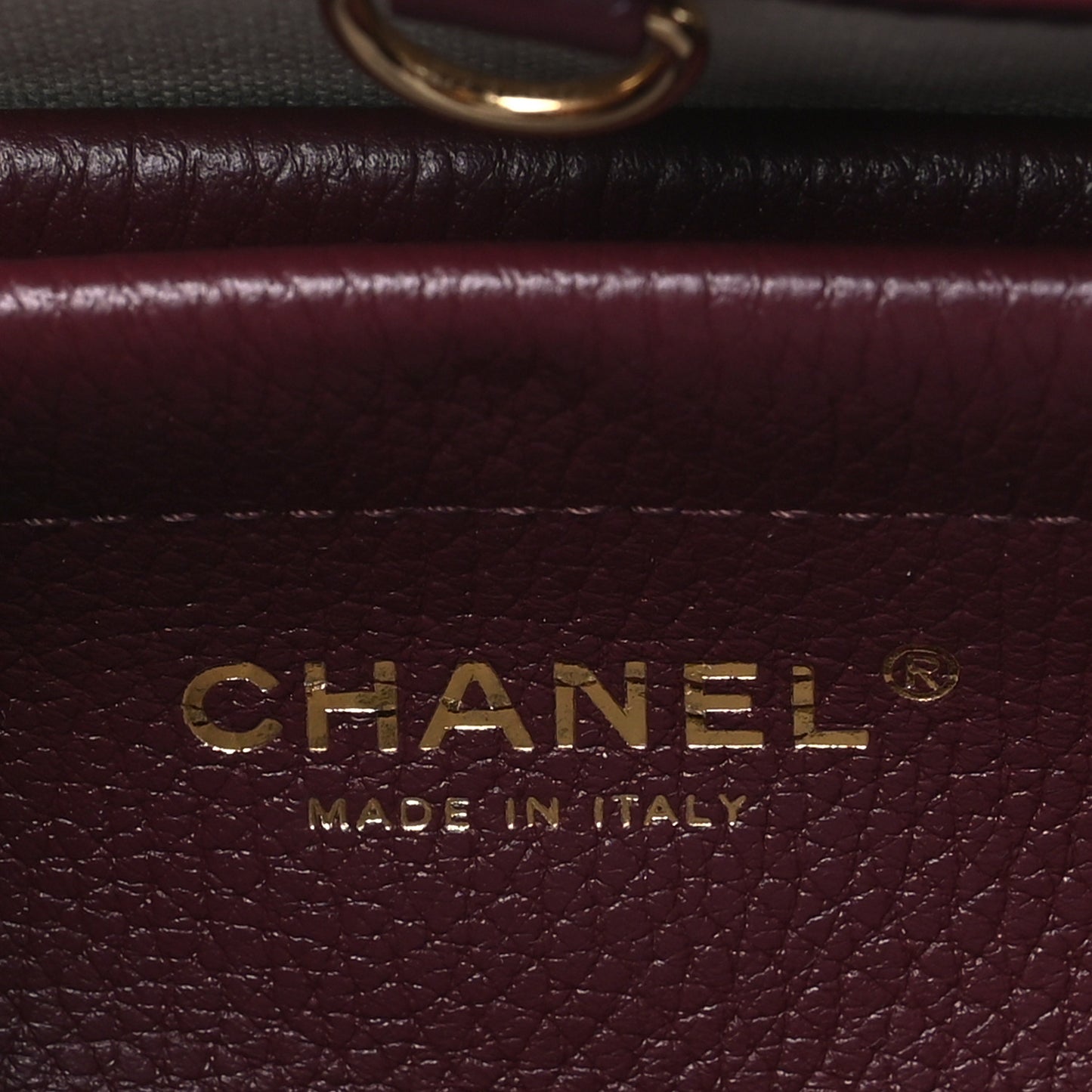 Grained Calfskin Stitched Urban Essentials Small Shopping Bag Burgundy