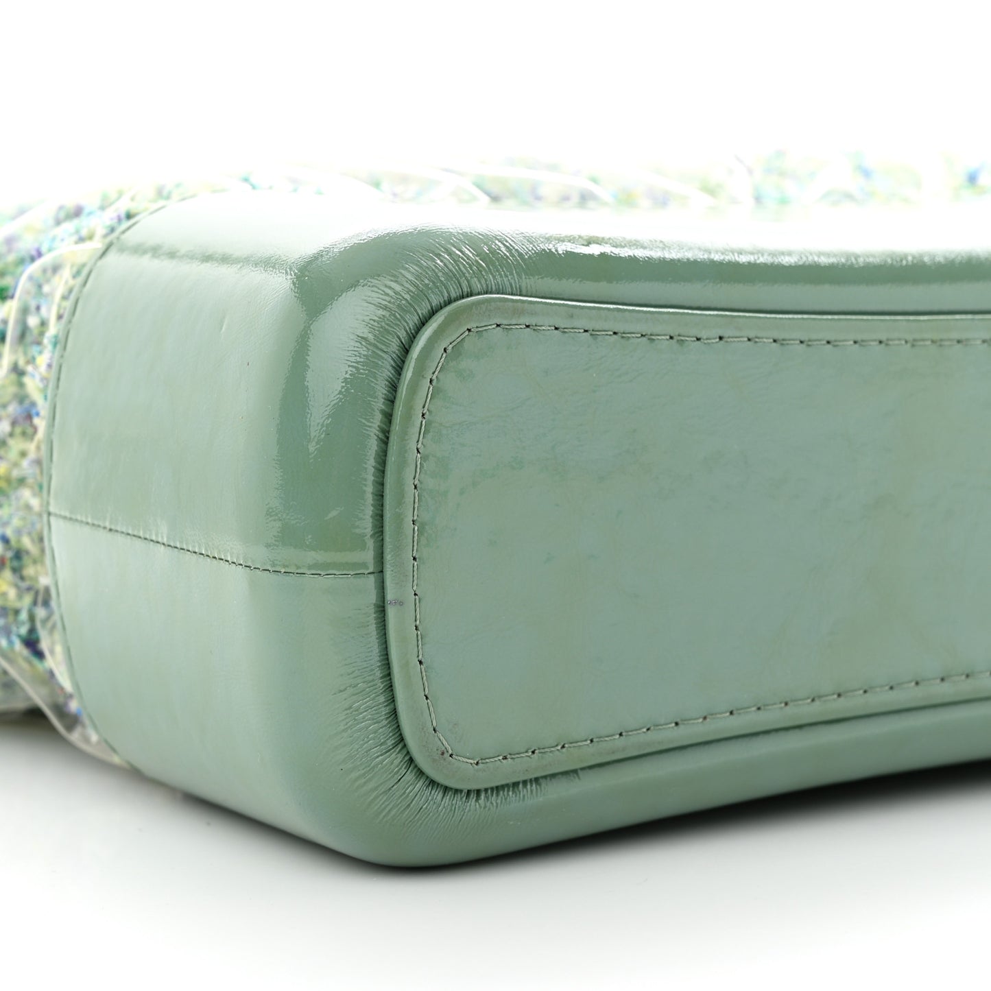 Tweed PVC Patent Chevron Quilted Medium Gabrielle Hobo Light Blue Multicolor