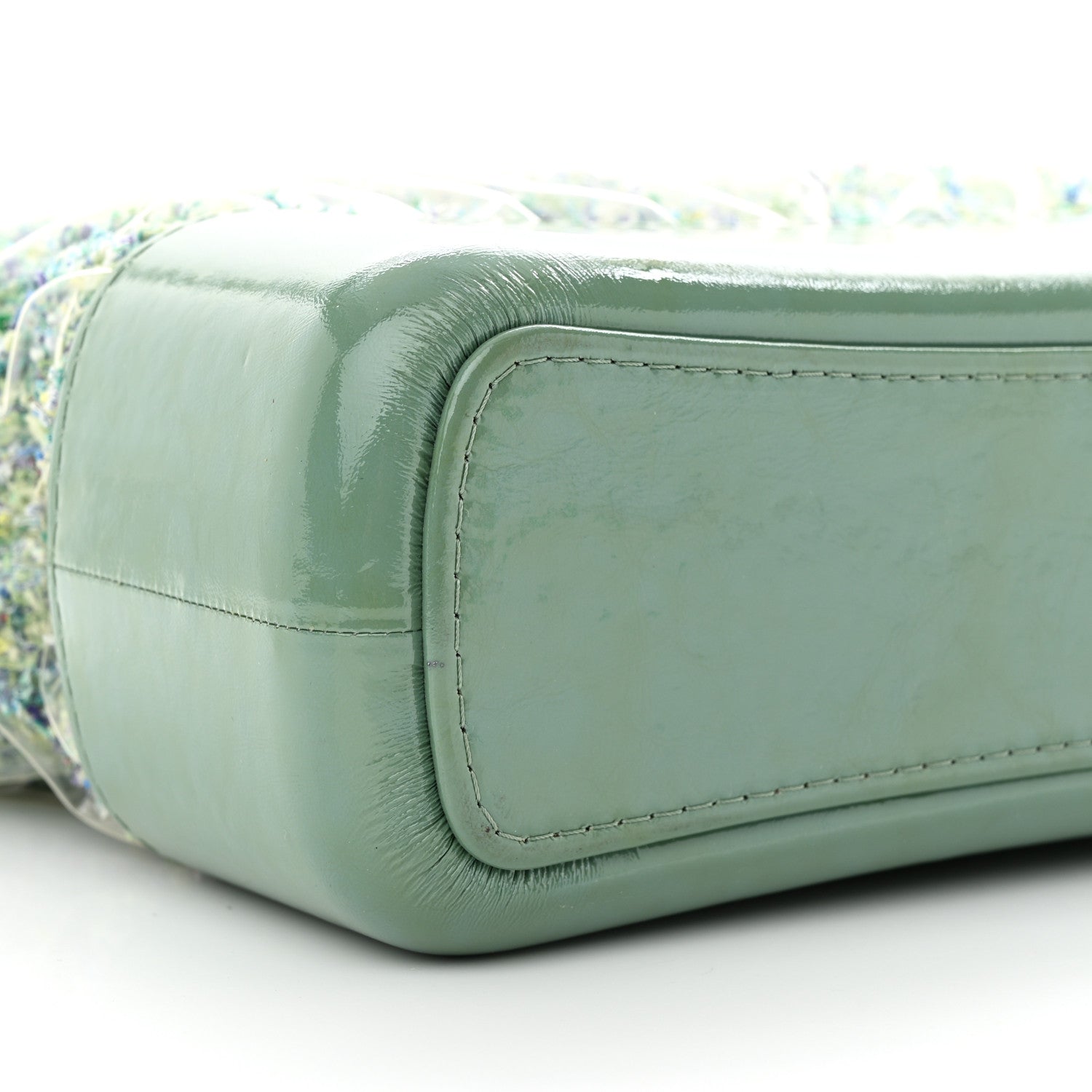 Chanel Tweed PVC Patent Chevron Quilted Medium Gabrielle Hobo Light Blue Multicolor 9 of 11