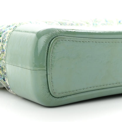 Chanel Tweed PVC Patent Chevron Quilted Medium Gabrielle Hobo Light Blue Multicolor 9 of 11