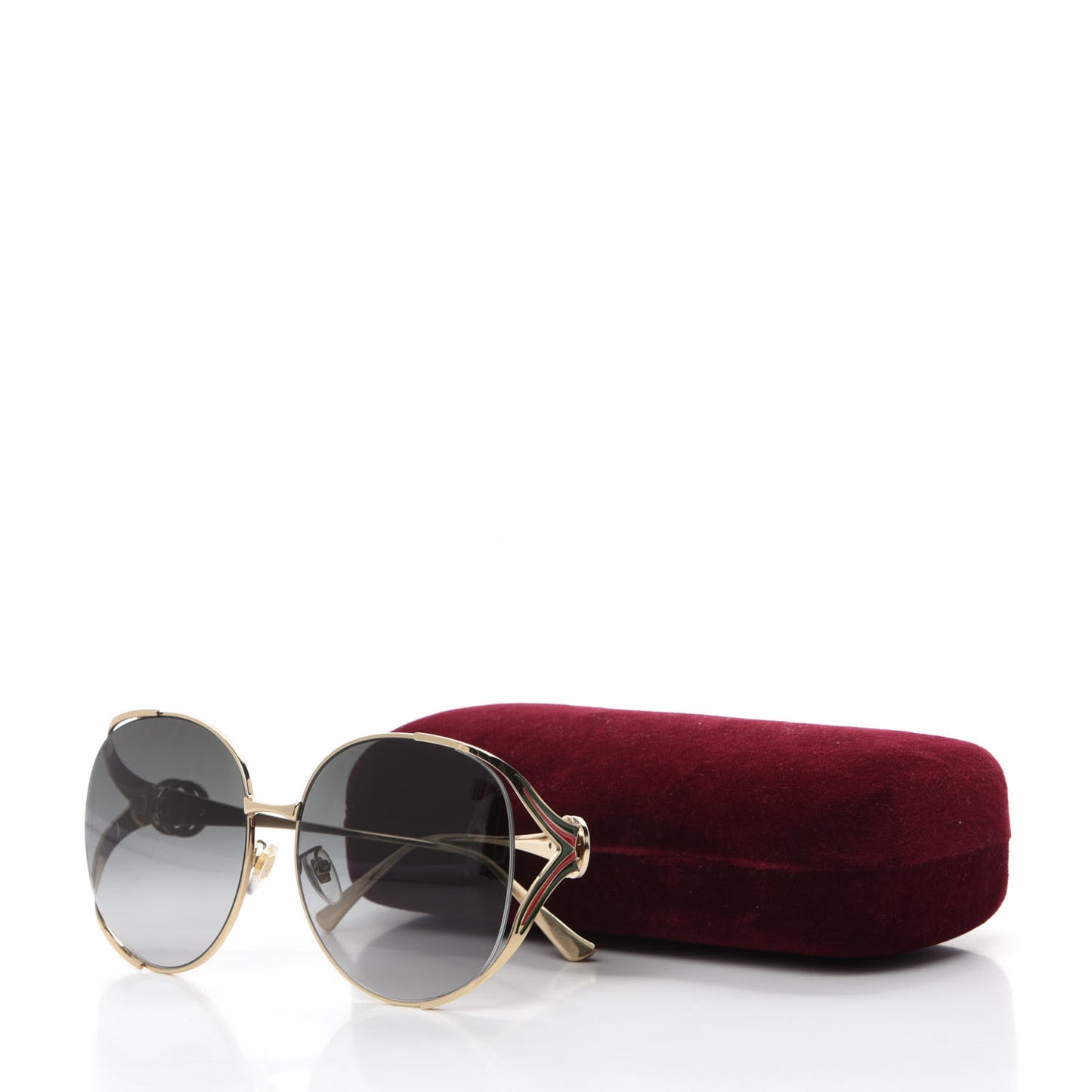 Metal Oversized Round Frame GG0225S Sunglasses Gold