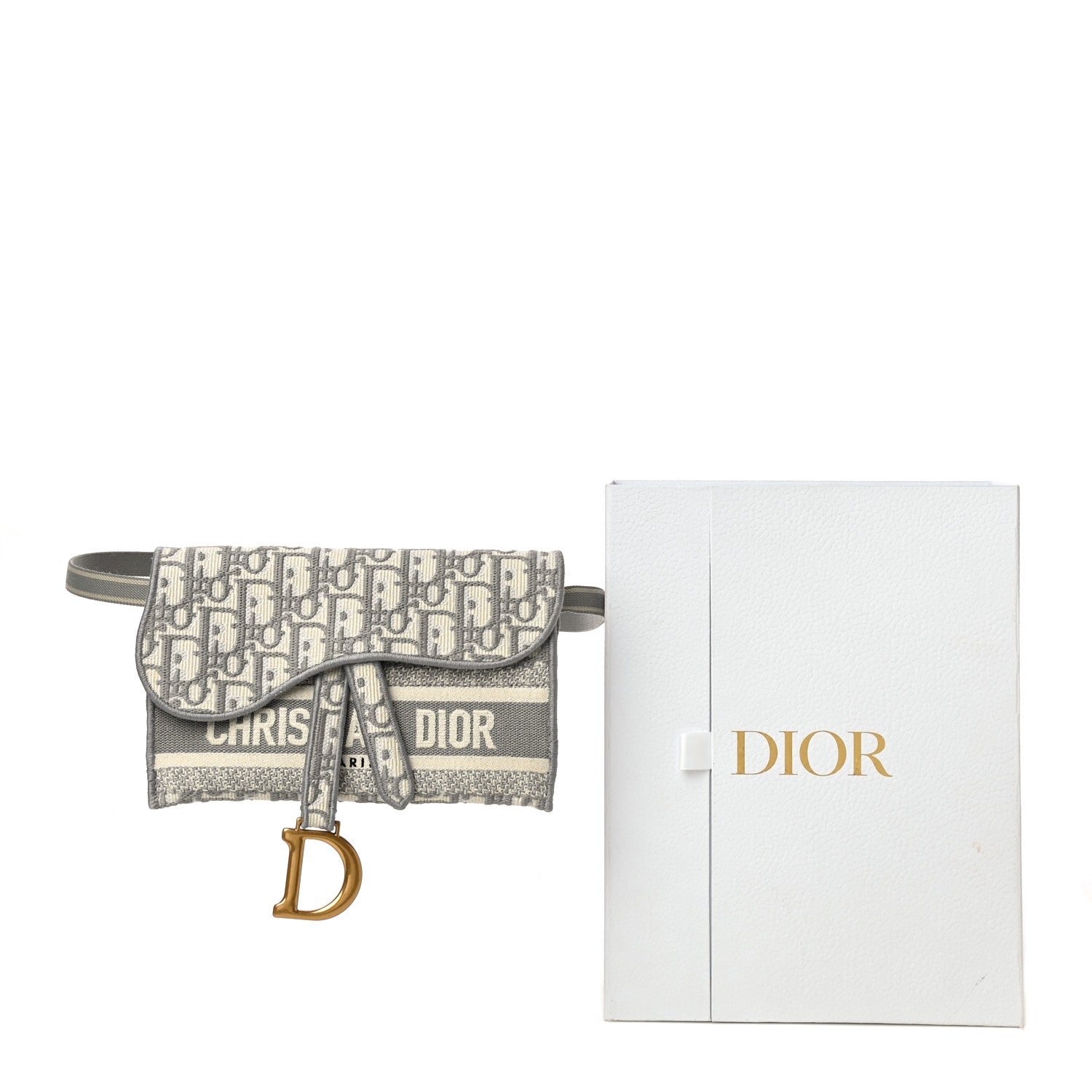 Christian Dior Oblique Slim Saddle Pouch Grey 11 of 11