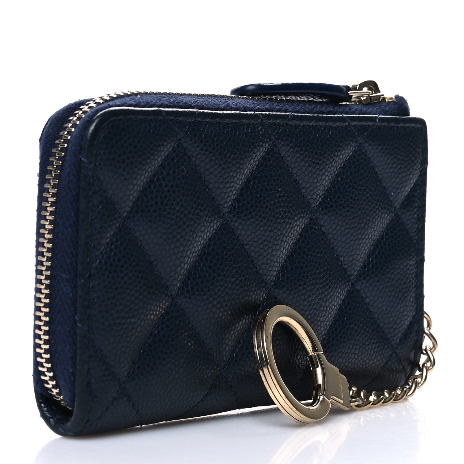 Chanel Caviar Quilted Key Holder Case Navy 3 of 10