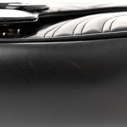 Gucci Calfskin Matelasse Monochrome Small GG Marmont Shoulder Bag Black 12 of 13