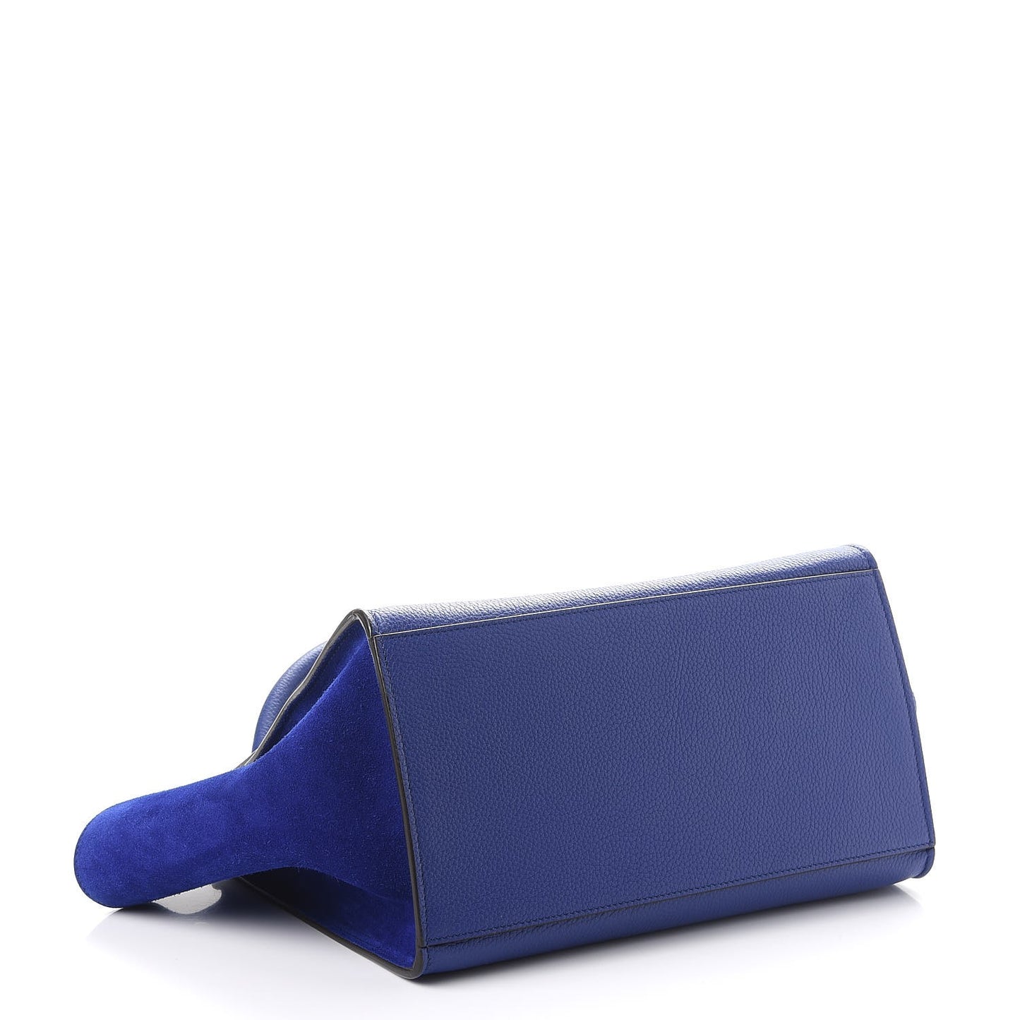 Drummed Calfskin Suede Small Trapeze Indigo