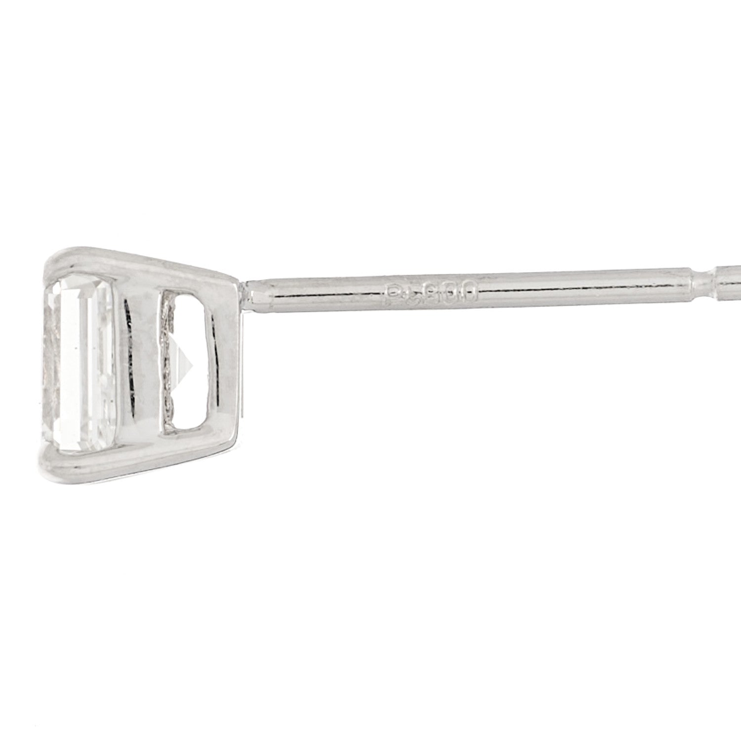Parker & West by FASHIONPHILE Platinum Diamond .68ct Square Cut Solitaire Earrings 5 of 6