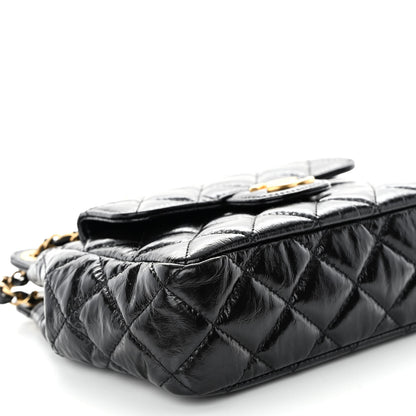 Chanel Shiny Crumpled Calfskin Quilted Small Wavy CC Hobo Black 9 of 10