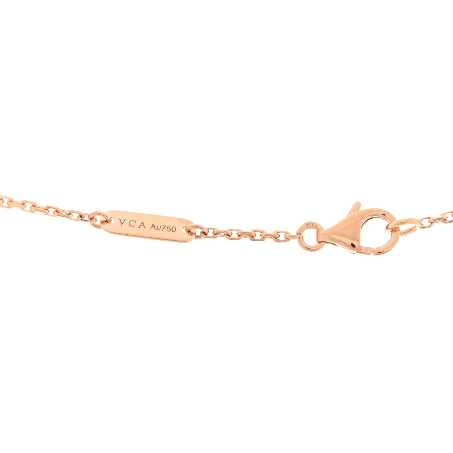 Van Cleef & Arpels 18K Rose Gold Diamond Grey Mother of Pearl Vintage Alhambra Pendant Necklace 4 of 4