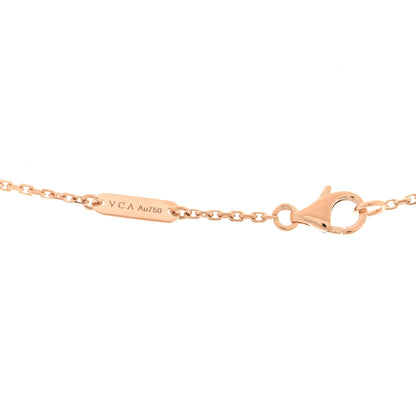 Van Cleef & Arpels 18K Rose Gold Diamond Grey Mother of Pearl Vintage Alhambra Pendant Necklace 4 of 4