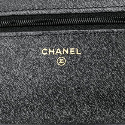 Chanel Lambskin Quilted Wallet On Chain WOC Black 6 of 12