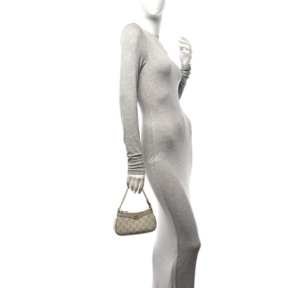 Gucci GG Supreme Monogram Textured Dollar Calfskin Web Mini Ophidia GG Handbag Beige Mystic White Oatmeal 2 of 10