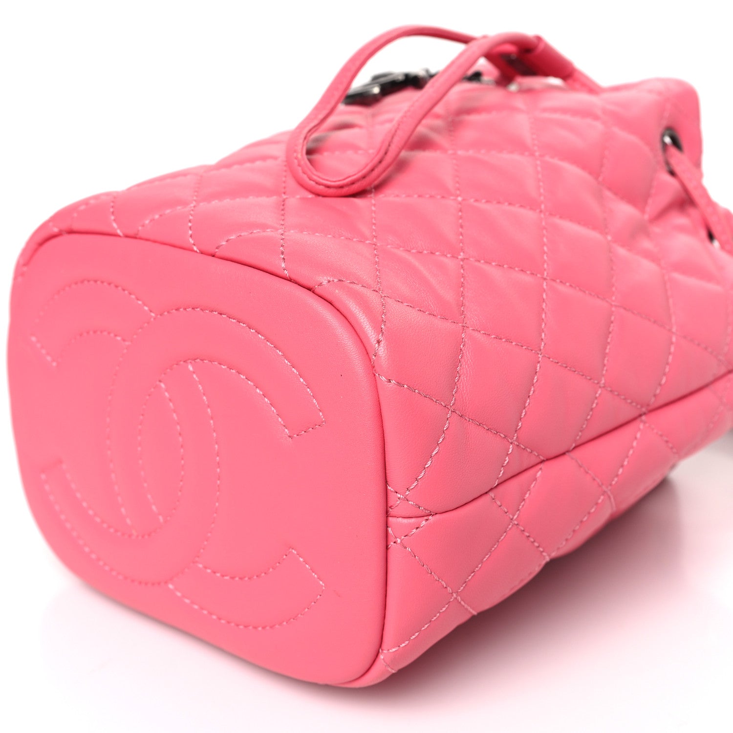Chanel Lambskin Quilted CC Chain Bucket Bag Pink 8 of 10