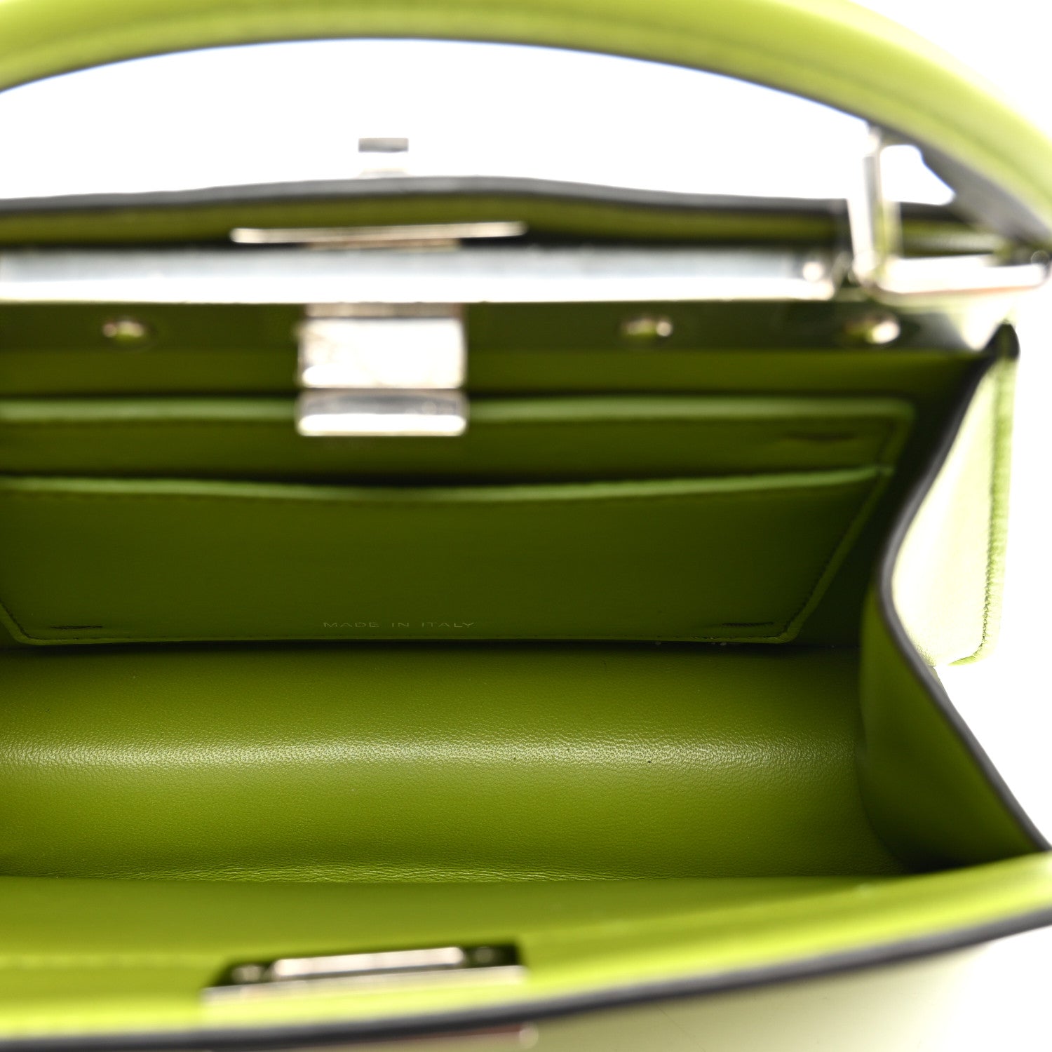 Fendi Shiny Nappa Petite Peekaboo I SEE U Satchel Wasabi 5 of 11