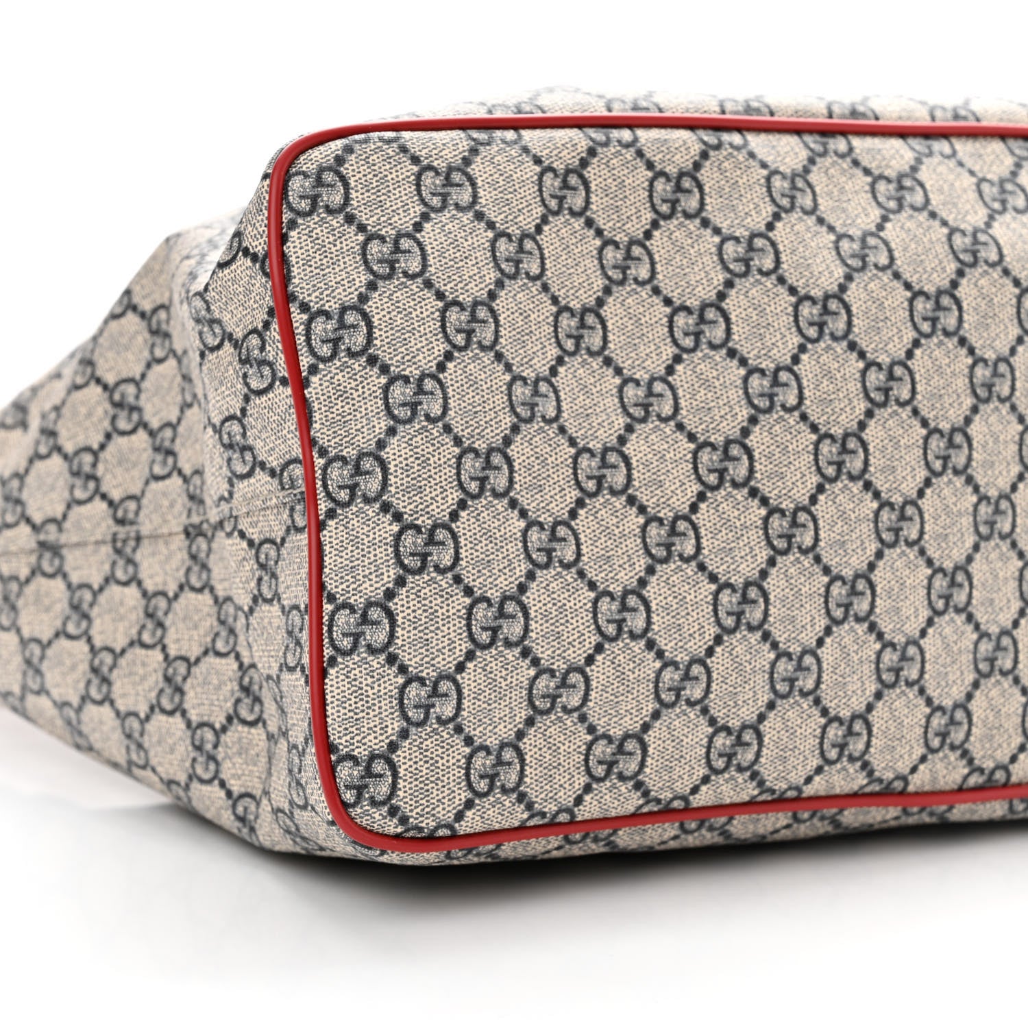 Gucci Soft GG Supreme Monogram Medium Crossbody Tote Beige Black Red 9 of 12