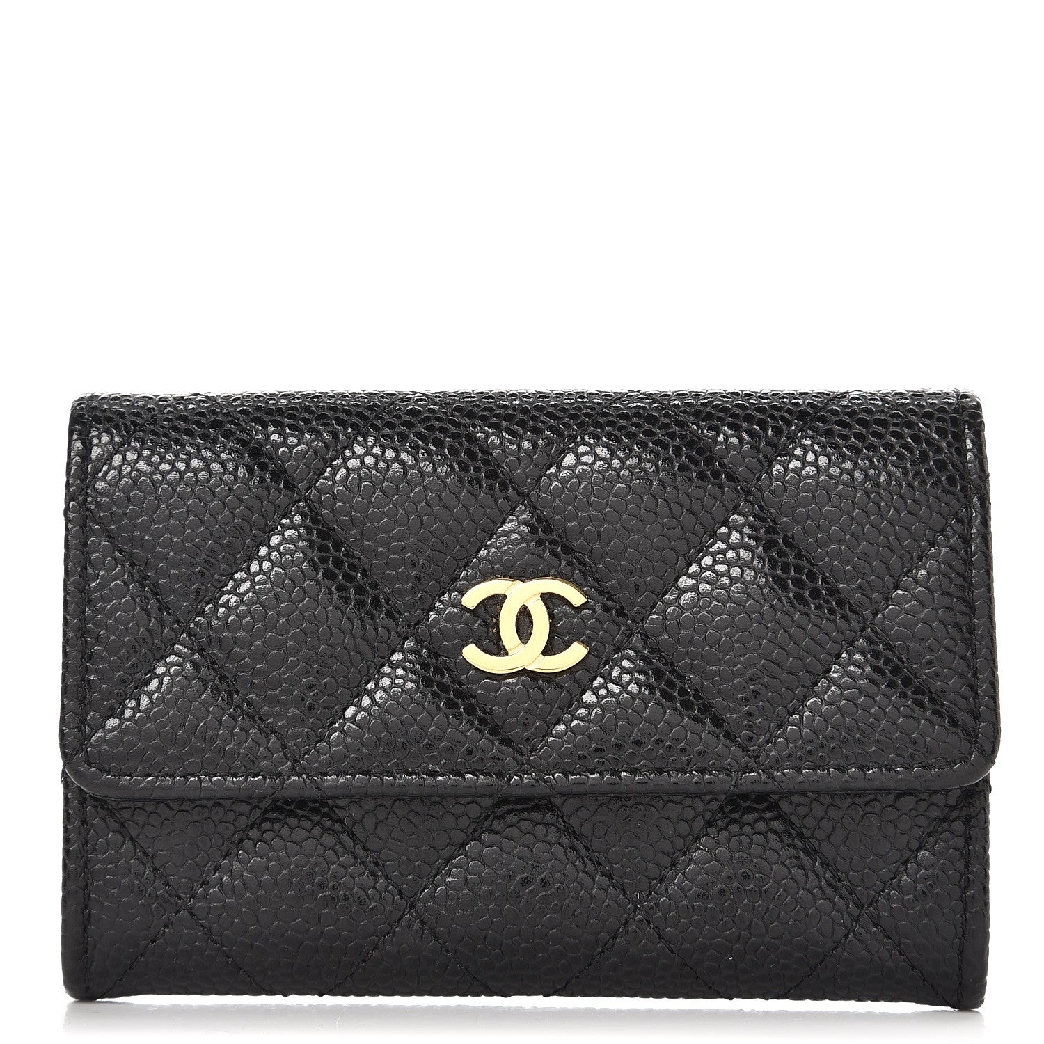 Chanel Caviar Quilted Flap Card Holder Black 1 of 11