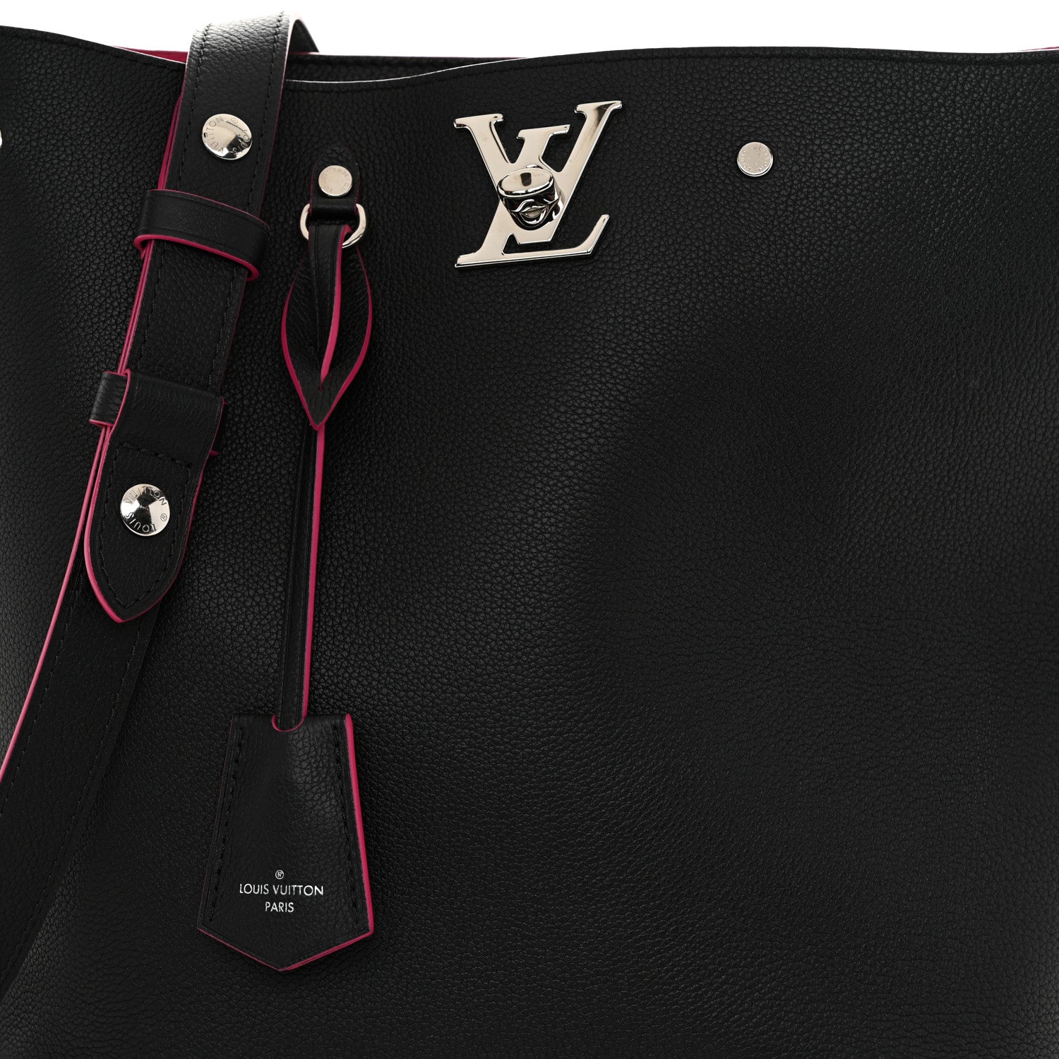 Louis Vuitton Calfskin Lockme Bucket Black 8 of 11