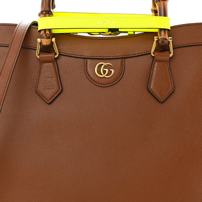 Gucci Wonka Grain Calfskin Medium Diana Tote Bag Cuir Yellow Fluo 8 of 13