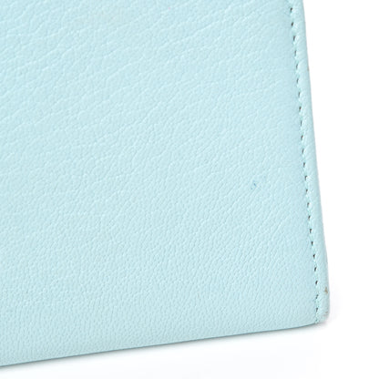 Balenciaga Chevre Gold Metallic Edge Hardware Money Wallet Bleu Maldives 6 of 14