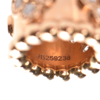 Van Cleef & Arpels 18K Rose Gold Diamond Perlee Clovers Pendant 4 of 5