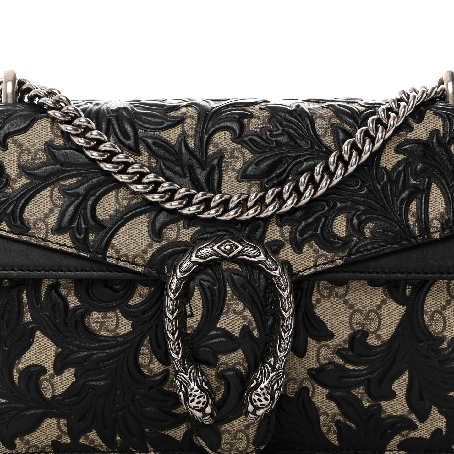 GG Supreme Monogram Arabesque Small Dionysus Shoulder Bag Black