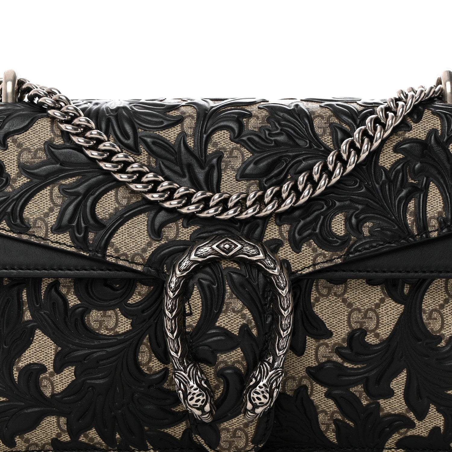 Gucci GG Supreme Monogram Arabesque Small Dionysus Shoulder Bag Black 8 of 10