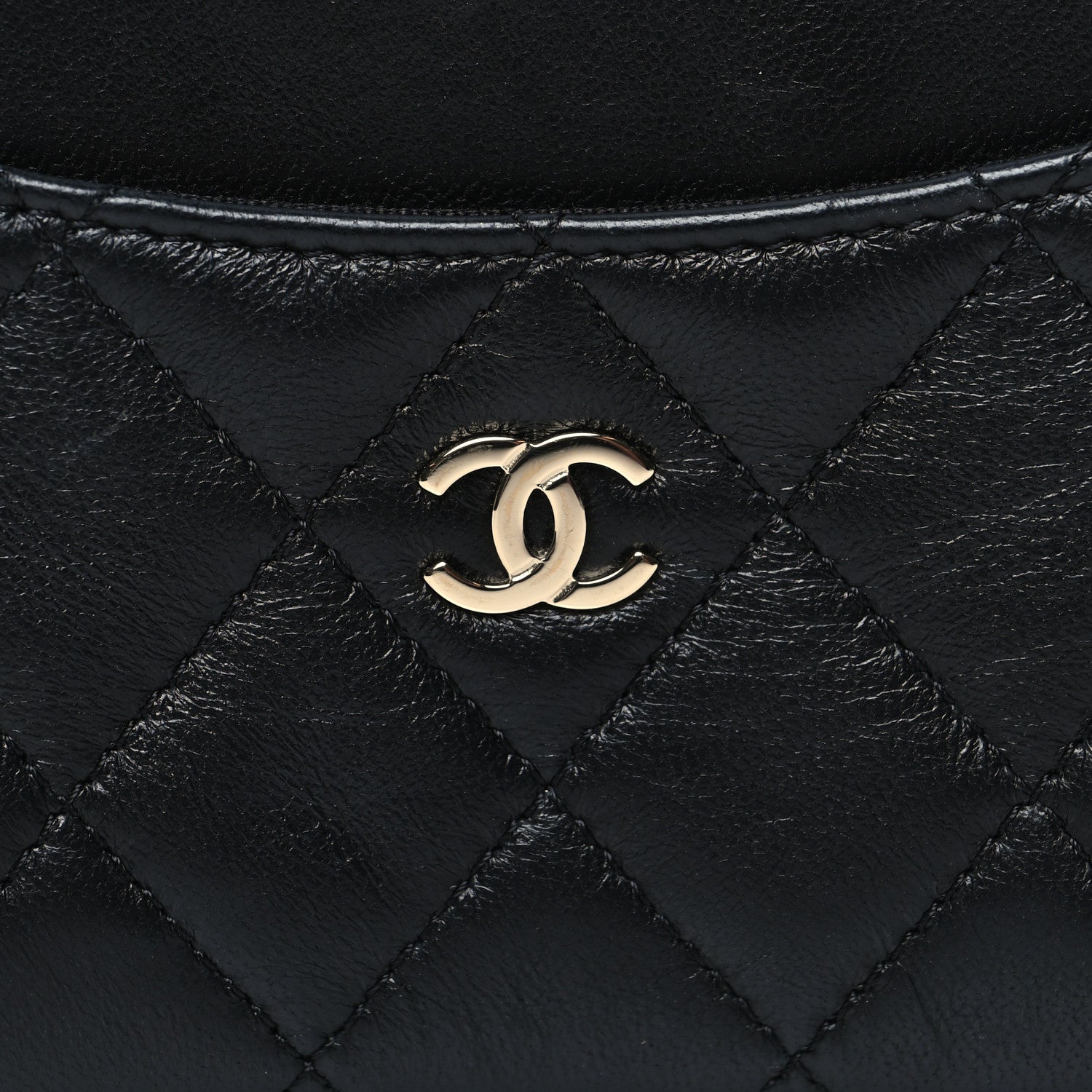 Chanel Lambskin Quilted Zip Card Holder Black 8 of 8