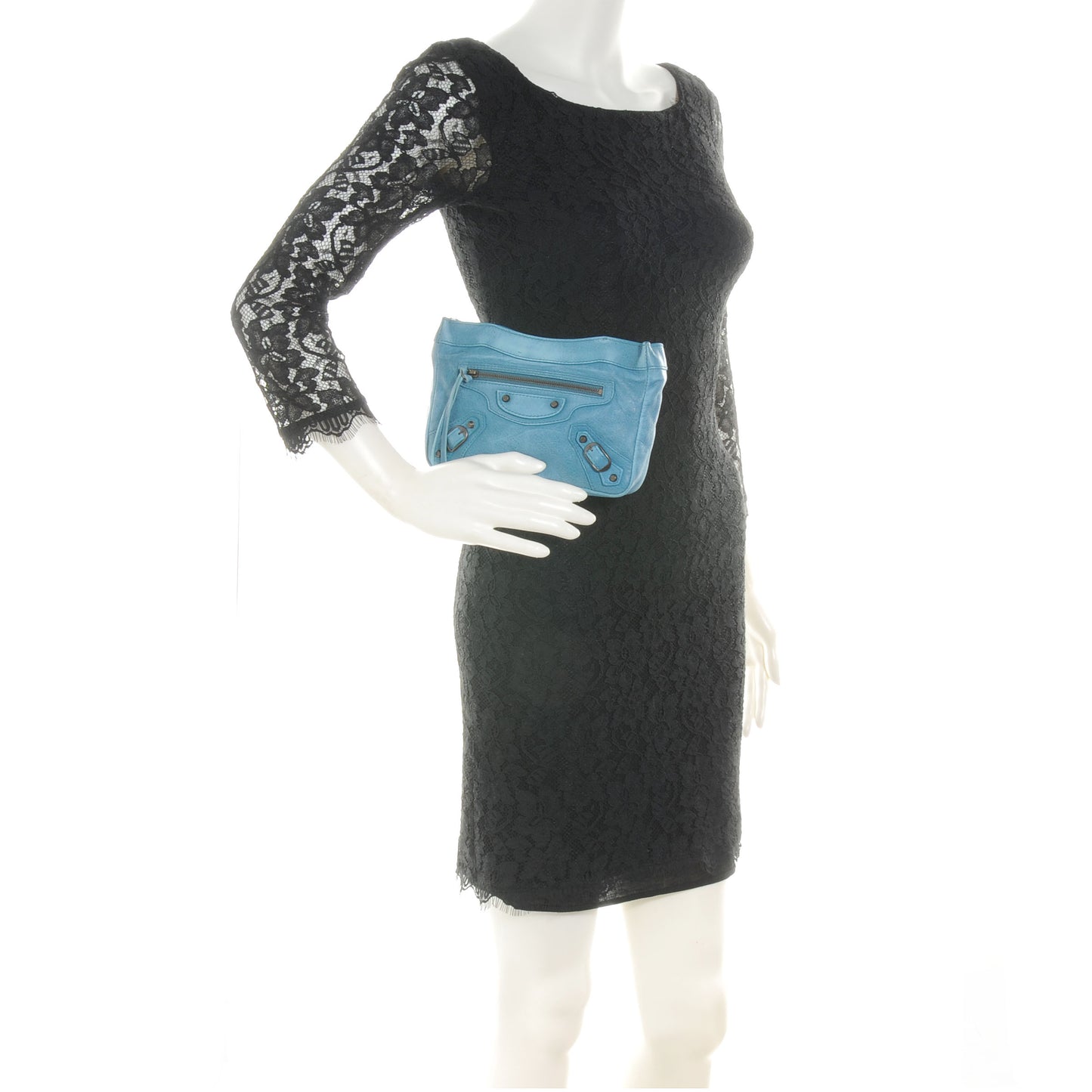 Chevre Porte Toilette Makeup Clutch Turquoise