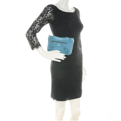 Balenciaga Chevre Porte Toilette Makeup Clutch Turquoise 2 of 7